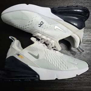 Nike Air Max 270 White & Light Gray Sneakers